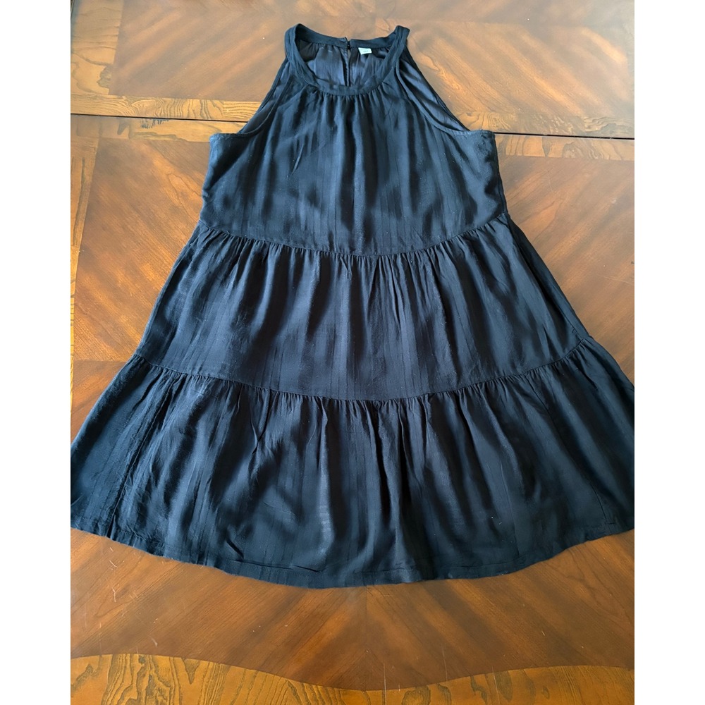 Old Navy Dress Babydoll Tiered‎ Halter Sleeveless Boho Large Cottagecore Black